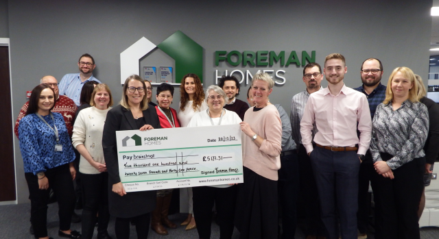 Foreman Homes hits charity target for Brainstrust